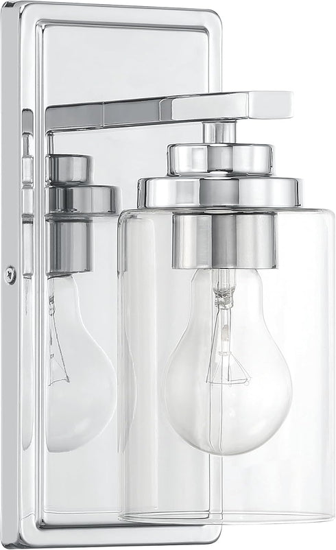 1 10 Craftmade - Clark Light in. Chrome Finish Wall Sconce with Clear Glass