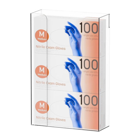 Yieach Acrylic Glove Box Holder Wall Mount With Adhesive,No Drilling Disposable Medical Rubber