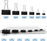 Binder Clips Assorted Sizes, 208 PCS Metal Black Clips, Office Supplies File Clamps Paper Clips in 6 Boxes