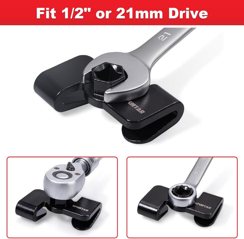 Spurtar Wrench Extender Tool for 1/2" Drive or 21 mm Hex Drive, Adjustable Wrench Adapter with Heat Treatment