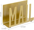 MyGift Modern Metal Desktop Mail Holder, Gold Office Desk Letter Sorter Organizer with MAIL Cutout Design