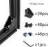 24 Sets Black 2020 Series Aluminum Extrusion Profile Connector Set,24 pcs Corner Brackets,with 48 pcs T-Nuts and Hex Screw Bolt for 6mm 20S T Slot Aluminum Profile Accessories