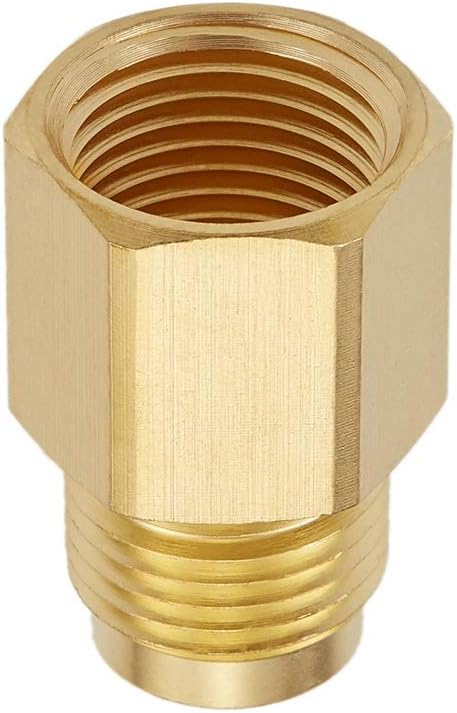 2 PCS Brass Flare Tube Fitting Coupling, Gas Adapter 3/8" Flare X 1/2" Female NPT Pipe Connector