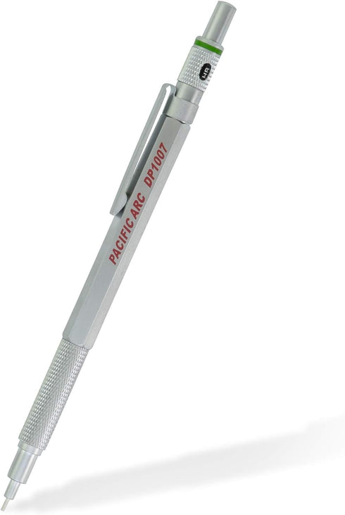 Pacific Arc Chromagraph .7 mm Metal Mechanical Pencil: Silver Barrel with Adjustable Pencil Grade for Drafting