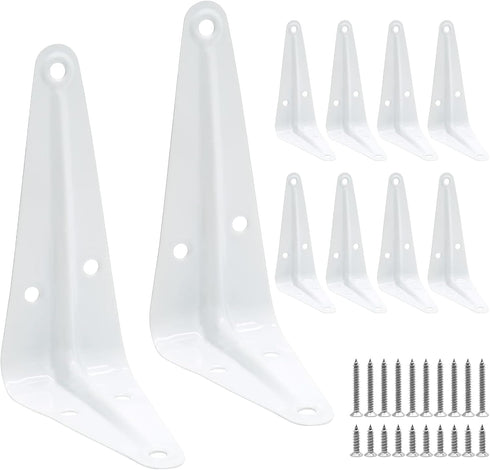 Uenhoy 10 Pack White Shelf Brackets 4 Inch Metal Floating Shelf Brackets Heavy