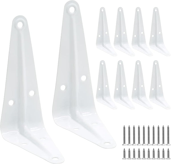 Uenhoy 10 Pack White Shelf Brackets 4 Inch Metal Floating Shelf Brackets Heavy
