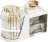 SAYEEC Rotating Desk Organizer with 2 Drawers, 6 Slots Multi-Functional Pencil Pen Holder for Office School Home (White)