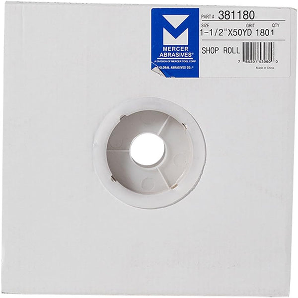 Mercer Industries Shop Roll, 1-1/2" x 50 yards, 180 Grit