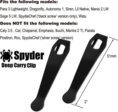 Deep Pocket Knife Clip, EDC Folding Knives Portable Carry Clips for Knifemaker, Pack of 2 by HAISDA
