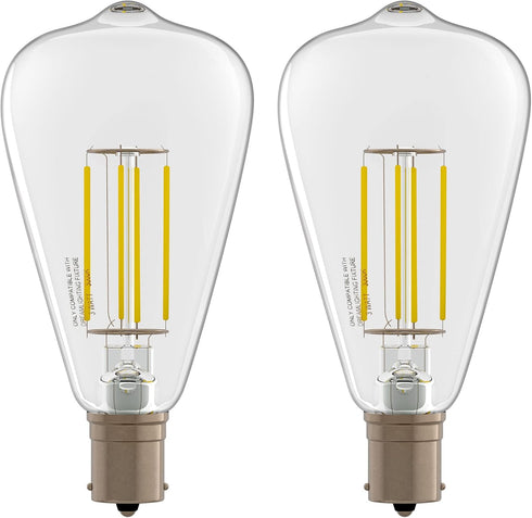 Dream Lighting LED Edison Bulb, 3W, Warm White 3000K, 150 Lumens, Pack of 2