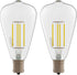 Dream Lighting LED Edison Bulb, 3W, Warm White 3000K, 150 Lumens, Pack of 2