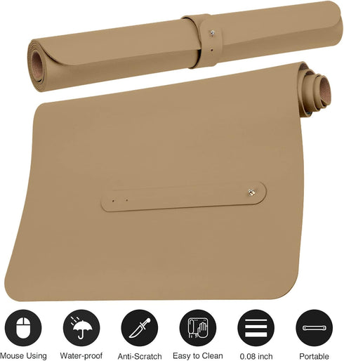 Boutilon Leather Mouse Pad, Extended Non-Slip Desk Pad for Keyboard and Mouse, 35"x 17"