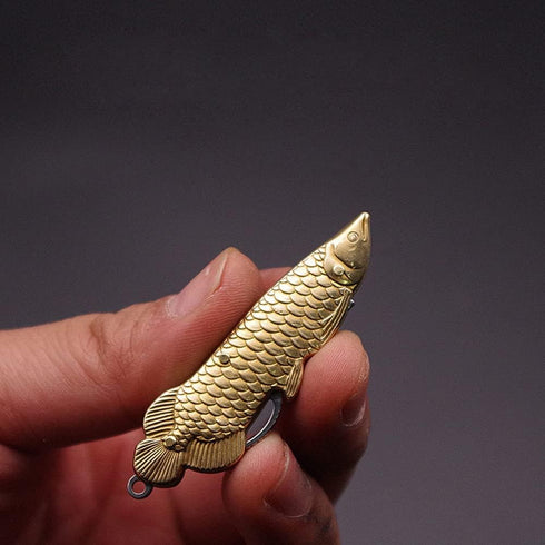 Fish Shape Stainless Steel Portable EDC Mini Folding Pocket Knife - Tiny Keychain Box Cutter Tools