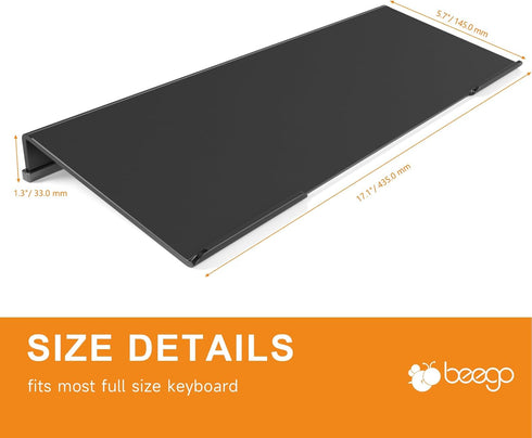 Beego Ergonomic Computer Keyboard Stand - Black Acrylic Keyboard Riser Tilted Keyboard Holder Keyboard Tray with Black
