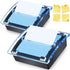 Pop Up Notes Dispenser Acrylic Holder for 3 x 3 Inch Sticky Notes, Black Base Clear Top Small Container for Office Home