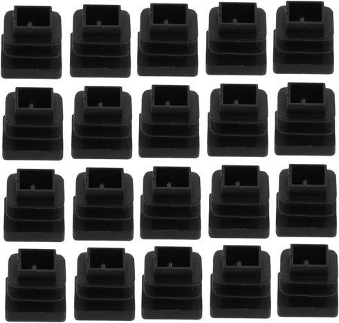 30pcs Black Square Plastic Furniture Leg Inserts End Caps 15x15mm Thickened Tube