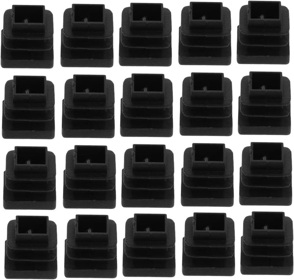 30pcs Black Square Plastic Furniture Leg Inserts End Caps 15x15mm Thickened Tube