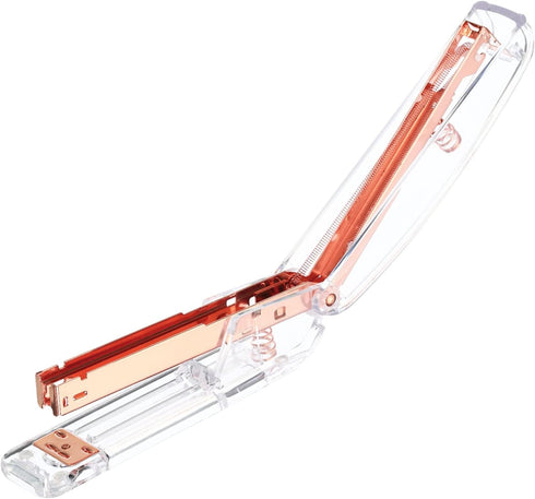 PATIKIL Acrylic Stapler, Portable Stylish Manual Desktop Stapler for Classroom, Home, Office Desk, Rose Gold