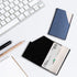homEdge Business Card Holder, Slim Professional 2 Packs PU Leather + Stainless Steel Case - Black and Blue