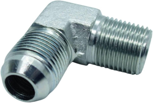 1 Piece 5/8" Male JIC x 1/2" Male NPT Hydraulic Fitting 37° Flare to 90° Elbow Adapter