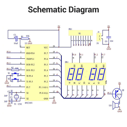 4-Digit MiOYOOW Digital Clock Kits with PCB, DIY Alarm Clock Soldering Project Kit for Learning Electronics Soldering