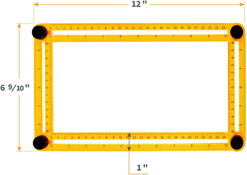POWERTEC Multi Angle Measuring Ruler for Woodworking, Crafting, and Tile Cutting, ABS Plastic Angle Finder