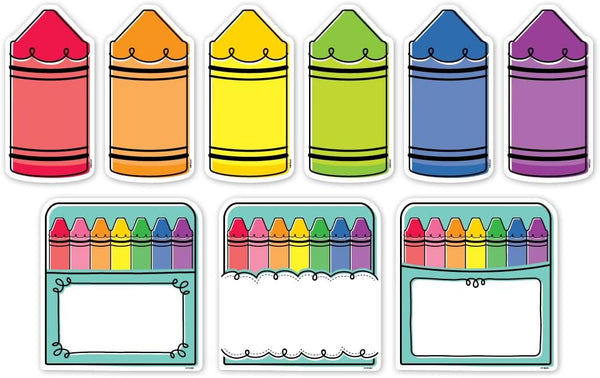 Creative Teaching Press CTP Core Decor Doodle Crayons 6" Designer Cut-Outs Top Classroom Decorating Accents