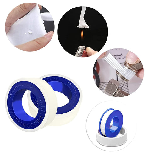 BetterJonny 10 Rolls Teflon Tape, 12mmx10m PTFE Pipe Sealant, Industrial Thread Seal Tapes, Waterproof