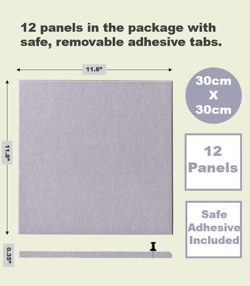 Large Cork Board Alternative - 47"x35" 12 Pack Felt Wall Tiles with Removable Adhesive Tabs