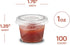 Clear Disposable Plastic Portion Cups (1 Oz, 100 Sets) - Jello Shot Cups with Lids for Condiments, Sauce, Dressing