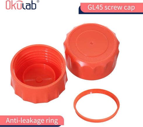 6pcs of 500ml Round Media Storage Bottles - Borosilicate Glass with GL45 Screw Caps for Safe Storage.