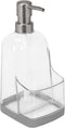 Spectrum Cora Kitchen Soap Dispenser with Sponge Holder for Kitchen Sink Organization,