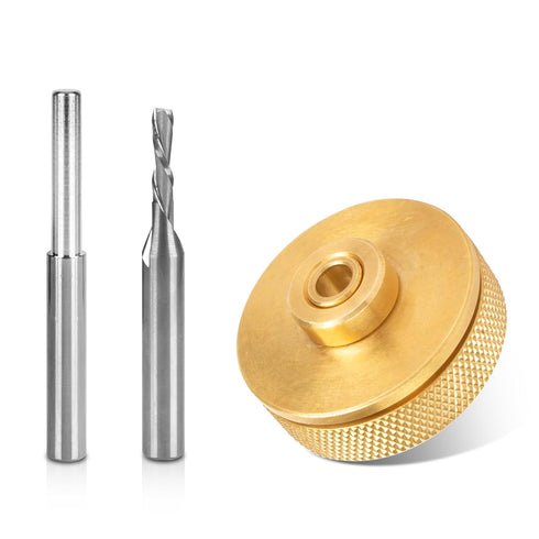 Ahuliao 71333 Inlay Router Bit Bushing Set for 1/4 Templates High RPM Routing,