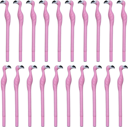 MIAO YUAN 20PCS Cute Pink Flamingo Gel Pens, Black Ink, Great Party and School Supplies for Child and Women