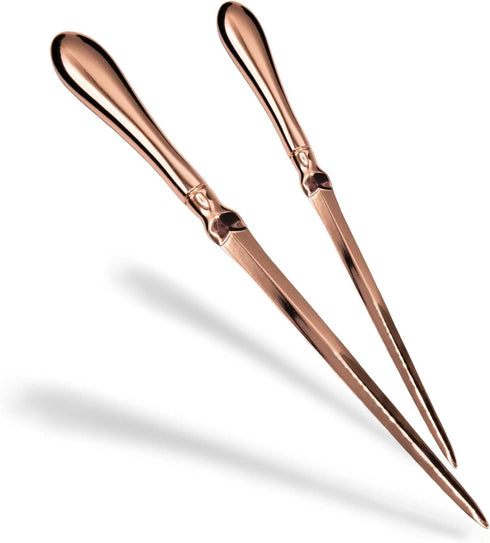 Uncommon Desks Rose Gold Letter Opener Knife, Smooth Metal Plated Envelope Opener, Ergonomic Handle for Home and