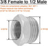 Joywayus 2PCS 1/2 G Male to 3/8 Compression Female Thread Bushing Pipe Fitting, Nickel Plated Brass Reducer Faucet Connector Water Hose Adapter, Supply Line Adapter for RV Kitchen Bathroom Plumbing by Joywayus