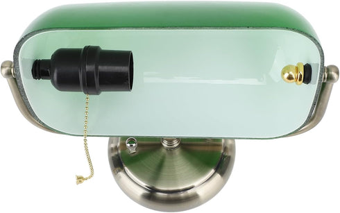Asixxsix Vintage Wall Sconces with Bankers Lamp Shade, Indoor sconces Wall Lighting with Retro Pull Chain Switch, Green