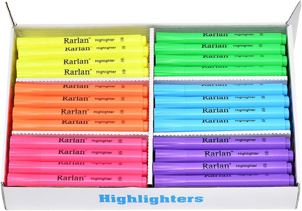 Highlighters Bulk Pack, Assorted Fluorescent Chisel Tip, 72 Count