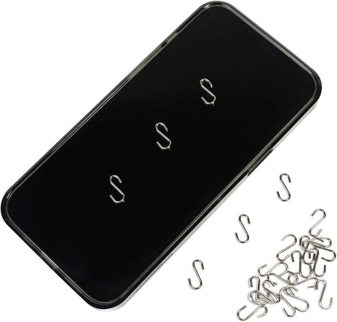 Millennial Essentials Mini S Hooks Connectors, 200pcs S Shaped Wire Hook Hangers for DIY Crafts, Jewelry, Key Chain.