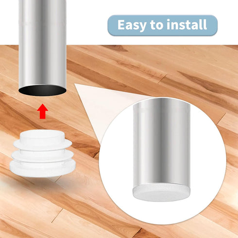 10 22 mm, 7/8" Flyshop White Round Ribbed Tube Inserts Chair Table Legs Plastic Plugs Tubing End Caps, Pcs, Outside