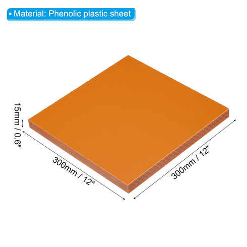PATIKIL 300x300x15mm Phenolic Plastic Board, 1 Pcs Resin Laminated Sheet for DIY and Crafts