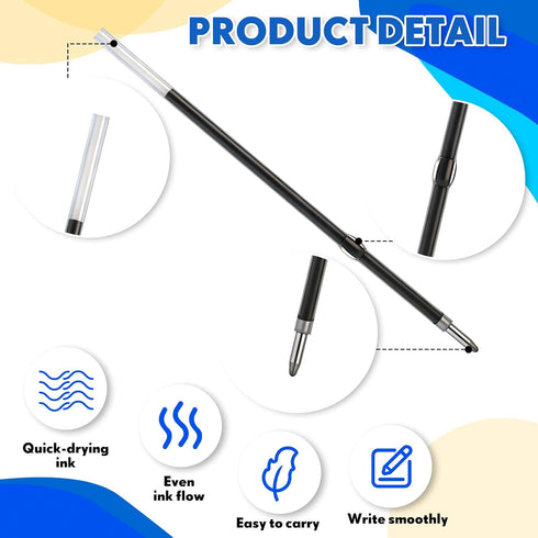 Zonon 100 3.85 Inch 1 mm 2 1 Pcs Retractable Ballpoint Pen Refills Bulk for Metal Pens with Stylus Tip, Medium Point