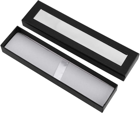 SEUNMUK 42 Pcs Black Empty Pen Gift Box, Cardboard Display Cases with Clear Window for Jewelry Gift Business