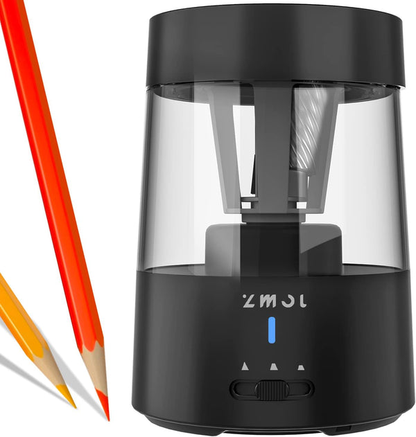 ZMOL Electric Pencil Sharpener, Portable Battery Charging Sharpener for Colored Pencils, Auto Stop Feature