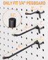 INCLY 60 Pack Black Pegboard Hooks, 2/4/6 Inch, 1/4" Heavy Duty Accessories for Garage, Craft Organizing