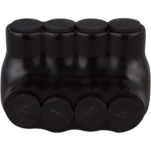Morris Products 97625 Black Insulated Multi-Cable Connector - Dual Entry 4 Ports, 2-14 Wire Range, 1-Pack