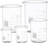 Glass Measuring Low Form Beaker Set, Graduated Beaker Set (50ml + 100ml + 250ml + 400ml + 600ml)