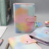 Pink PU Leather Budget Binder Cover for A5 6-Ring Money Organizer, Refillable Loose Leaf Receipt Notebook with Card