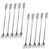 TIHOOD 10PCS 2 in 1 Stainless Steel Lab Spoon Spatula, Laboratory Sampling Mixing Spoon