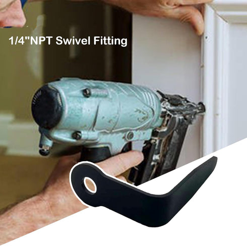 Aluminum Pneumatic Tool Rafter Hook "L" Shaped for Nail Guns with 1/4" Industrial Fittings